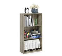 Furinno Basic Étagères de Rangement de Bibliothèque à 3 Niveaux, Chêne Sonoma, One Size