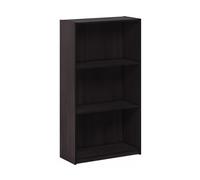 Furinno Basic Étagères de Rangement de Bibliothèque à 3 Niveaux, Noyer Foncé, One Size