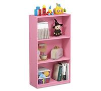 Furinno Basic Étagères de Rangement de Bibliothèque à 3 Niveaux, Rose, One Size