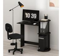 Furinno Bureau compact de 72,5 cm de large avec étagères, bureau d'ordinateur avec étagère à livres, bureau pour bureau à domicile, salle d'étude, dortoir, chambre à coucher, expresso foncé