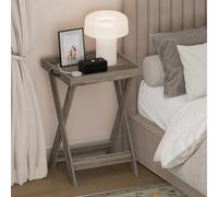 Furinno Classic Table de Chevet Carrée avec Pieds en X, Bout de Canapé avec Plateau Amovible, Table d’Appoint à Pieds Croisés, Table Plateau, pour Chambre, Dressing, Salon, Chêne Français