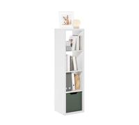 Furinno Cubicle Bibliothèque, Étagère Verticale À 4 Cubes avec Structure Épaisse, Réversible Horizontalement Et Verticalement, Dos Ouvert, Idéale pour Le Salon, La Chambre Ou Le Bureau, Blanche.