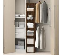 Furinno Cubicle, Organisateur de Placard à 6 Niveaux, Rangement Ouvert, pour Dressing, Chambre, Salon, pin ambré