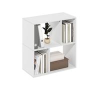 Furinno DALY Étagère, Bibliothèque À 4 Cubes, Étagère De Rangement Cubique avec Compartiments Irréguliers, 29,7 X 60 X 62,7 Cm, pour Salon, Chambre, Bureau, Blanc