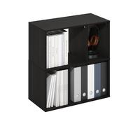 Furinno DALY Étagère, Bibliothèque À 4 Cubes, Étagère De Rangement Cubique avec Compartiments Irréguliers, 11,7 X 23,6 X 24,7 Cm, pour Salon, Chambre, Bureau, Couleur Expresso