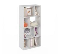 Furinno DALY Étagère, Bibliothèque À 8 Cubes, Étagère De Rangement Cubique avec Compartiments Irréguliers, 11,7 X 23,6 X 49 Cm, pour Salon, Chambre, Bureau, Blanc