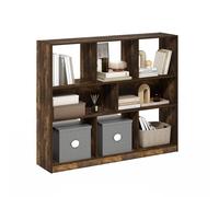 Furinno DALY Étagère, Bibliothèque À 8 Cubes, Étagère De Rangement Horizontale, 27,7 X 120 X 100 Cm, pour Salon, Chambre, Bureau, Pin Ambré.