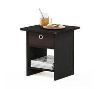 Furinno Dario Étagère de Rangement Chevet/Table de Nuit avec Tiroir à Bacs, Expresso/Brun, Bois dense, Espresso/Marron, One Size