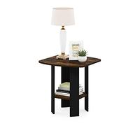Furinno Design Simple Table d'Appoint de Chevet avec Tiroir Poubelle, Pin Ambré/Noir