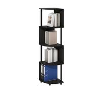 Furinno ECON, Étagère d'angle, Bibliothèque d'angle À 4 Niveaux, Rangement en Zigzag, Présentoir Étagère À Livres, Rangement, Salon/Bureau, Expresso