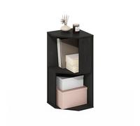 Furinno ECON, Étagère d'angle, Étagère d'angle À 3 Niveaux, Rangement, Présentoir Bibliothèque, Rangement, Salon/Bureau, Expresso