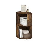 Furinno ECON, Étagère d'angle, Étagère d'angle À 3 Niveaux, Rangement, Présentoir Bibliothèque, Rangement, Salon/Bureau, Pin Ambré
