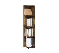 Furinno ECON, Étagère d'angle, Étagère d'angle À 4 Niveaux, Rangement, Présentoir Bibliothèque, Rangement, Salon/Bureau, Pin Ambré