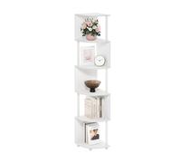 Furinno ECON, Étagère d'angle, Étagère d'angle À 5 Niveaux, Rangement en Zigzag, Présentoir Bibliothèque, Rangement, Salon/Bureau, Blanc