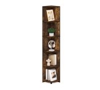 Furinno ECON, Étagère d'angle, Étagère d'angle À 5 Niveaux, Rangement, Présentoir Bibliothèque, Rangement, Salon/Bureau, Pin Ambré