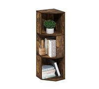 Furinno ECON, Étagère d'angle, Étagère d'angle À 5 Niveaux, Rangement, Présentoir Bibliothèque, Rangement, Salon/Bureau, Pin Ambré