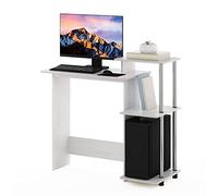 Furinno Efficient Home Bureau pour D'ordinateur Portable, Chêne Blanc/Acier Inoxydable