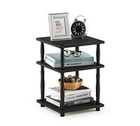 Furinno Étagère Polyvalente à Assemblage Facile Turn, Chêne Français Gris, Tube Classique Espresso/Noir, One Size