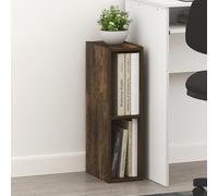 Furinno Fulda Étagère à Livres, Bibliothèque étroite à 2 Niveaux avec étagère de Stockage de 6 Pouces de Large pour Salon, Chambre, Bureau à Domicile, Pin Ambre, Amber Pine