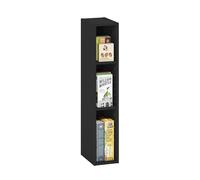 Furinno Fulda Étagère à Livres, bibliothèque étroite à 3 Niveaux, bibliothèque avec étagère de Rangement de 6-in de Largeur, pour Salon, Chambre, Bureau à Domicile, Bois Noir