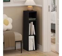 Furinno Fulda Étagère à livres étroite à 3 niveaux avec étagère de rangement de 20,3 cm de large, 20,3 x 7,9 x 31,5 cm, pour salon, chambre à coucher, bureau à domicile, bois noir