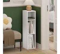 Furinno Fulda - Étagère à livres étroite à 3 niveaux - Bibliothèque avec étagère de rangement de 20,3 cm de largeur - 20,3 x 7,9 x 31,5 cm - Pour salon, chambre à coucher, bureau à domicile - Blanc