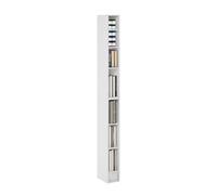 Furinno Fulda Étagère, Bibliothèque À 8 Niveaux avec Étagère De Rangement Gain De Place, 23,4 X 15 X 180 Cm, pour Salon, Chambre, Bureau, Blanc.