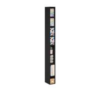 Furinno Fulda Étagère, Bibliothèque À 8 Niveaux avec Étagère De Rangement Gain De Place, 23,4 X 15 X 180 Cm, Idéale pour Le Salon, La Chambre Ou Le Bureau, en Bois Noir.