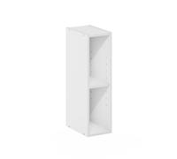 Furinno Fulda Étagère, Bibliothèque Étroite À 2 Niveaux avec Étagère De Rangement De 15 Cm De Large, 23,6 X 15 X 53,8 Cm, Idéale pour Le Salon, La Chambre Ou Le Bureau, Blanche.