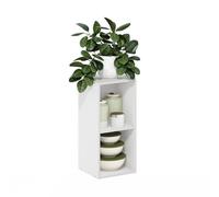 Furinno Fulda Étagère, Bibliothèque Étroite À 2 Niveaux avec Étagère De Rangement De 25,4 Cm De Large, 23,6 X 24,9 X 53,8 Cm, Idéale pour Le Salon, La Chambre Ou Le Bureau, Blanche.