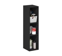 Furinno Fulda Étagère, Bibliothèque Étroite À 3 Niveaux avec Étagère De Rangement De 20 Cm De Large, 23,6 X 20 X 80 Cm, Idéale pour Le Salon, La Chambre Ou Le Bureau, en Bois Noir.