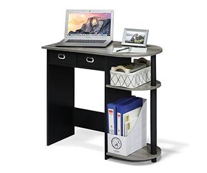Furinno Go Green Home Table d'Ordinateur Portable, French Oak Grey Black, One Size