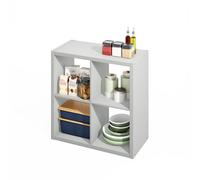 Furinno Hermite Étagère Ouverte à 4 Cubes pour Cuisine, îlot de Cuisine, étagère de Boulanger, Buffet Buffet Gris Clair