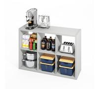 Furinno HERMITE Îlot de Cuisine 6 Cubes, Coin café, étagère de Boulanger, Rangement Garde-Manger et Cuisine, Gris Clair