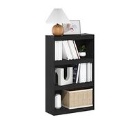 Furinno Jaya Bibliothèque Améliorée pour la Maison Bibliothèque Réglable à 3 Niveaux, Bois Noir
