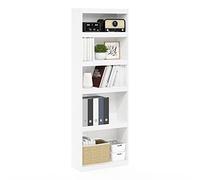 Furinno Jaya Bibliothèque Améliorée pour la Maison Bibliothèque Réglable à 5 Niveaux, Blanc