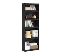 Furinno Jaya Bibliothèque Améliorée pour la Maison Bibliothèque Réglable à 5 Niveaux, Bois Noir