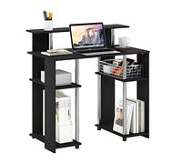 Furinno Jaya Bureau d'ordinateur de Conception Simple, Engineered Wood, Americano/Acier Inoxydable, 51,49 (D) x 90,5 (W) x 90,6 (H) cm
