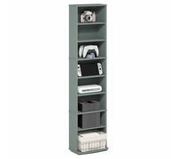 Furinno Jaya Étagère À DVD, Étagère À CD Haute Et Étroite À 8 Niveaux, Meuble De Rangement Multimédia, Idéale pour Le Salon Ou Le Bureau, Vert Sauge
