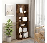 Furinno Jaya Étagère à Livres à 5 Niveaux avec étagères réglables, bibliothèque Marron Rustique, 9,5 x 24,5 x 71,2 cm, pour Salon, Chambre à Coucher, Bureau à Domicile, chêne ambré