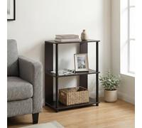Furinno Jaya Étagère de Rangement à 3 Niveaux, étagère de Rangement Ouverte, pour l'organisation et Le Rangement, Salon, Bureau à Domicile, Chambre à Coucher, Noyer Noir