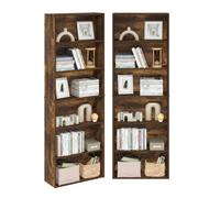 Furinno Jaya - Lot de 2 étagères à Livres à 6 Niveaux, 24,1 (P) x 62,51 (l) x 180,49 (H) cm, pour Bureau à Domicile, Salon, pin ambré