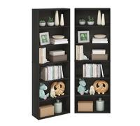 Furinno Jaya - Lot de 2 étagères à Livres à 6 Niveaux, 24,1 x 62,51 x 180,49 cm, pour Bureau, Salon, Expresso