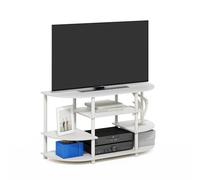 Furinno Jaya Meuble TV d'angle Au Design Épuré, Compatible avec Les Téléviseurs Jusqu'À 46 Pouces, Idéal pour Le Salon Ou La Chambre, Blanc