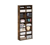 Furinno Jaya Rack de Stockage multimédia à 16 étagères avec étagères réglables, Pin Ambré