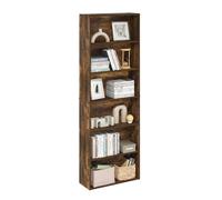 Furinno Jaya Simplement Home Bibliothèque Affichage Ouverte à 6 Niveaux de Rangement, Pin Ambré