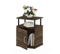 Furinno Jaya Table d'appoint Design Utilitaire, Engineered Wood, Noyer Columbia/Noir, Paquet de 1