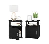 Furinno Jaya Table d'Appoint design Utilitaire, Noir, ensemble de deux, Bois dense, One Size