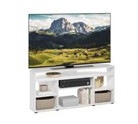 Furinno Jensen Meuble TV d'angle, Console TV pour Téléviseurs Jusqu'À 55 Pouces, pour Salon Ou Chambre, Blanc