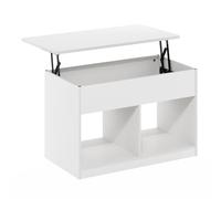 Furinno Jensen Table basse de salon avec compartiment caché, blanc massif